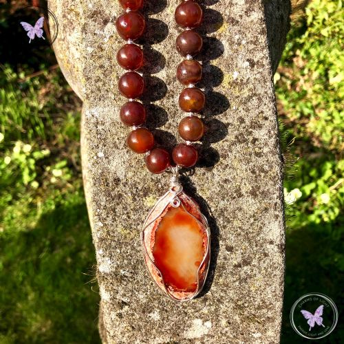 Agate Slice Beaded Necklace